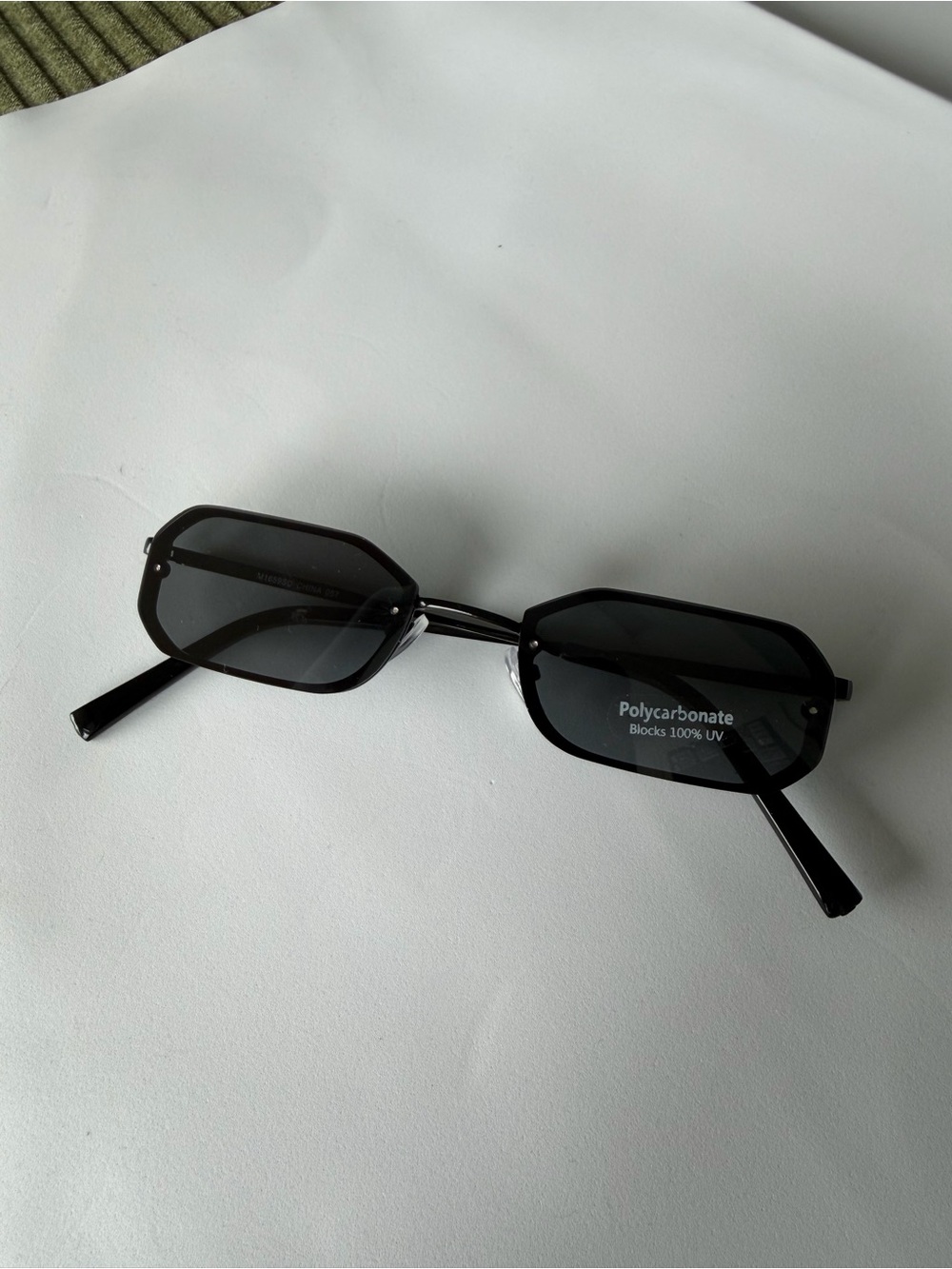 Black Polycarbonate Rectangular Sunglasses - Women Accessories